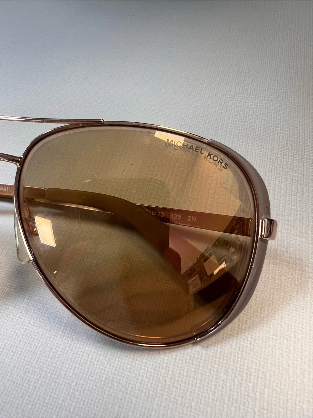 Michael Kors Aviator Sunglasses in Rose Gold and Brown